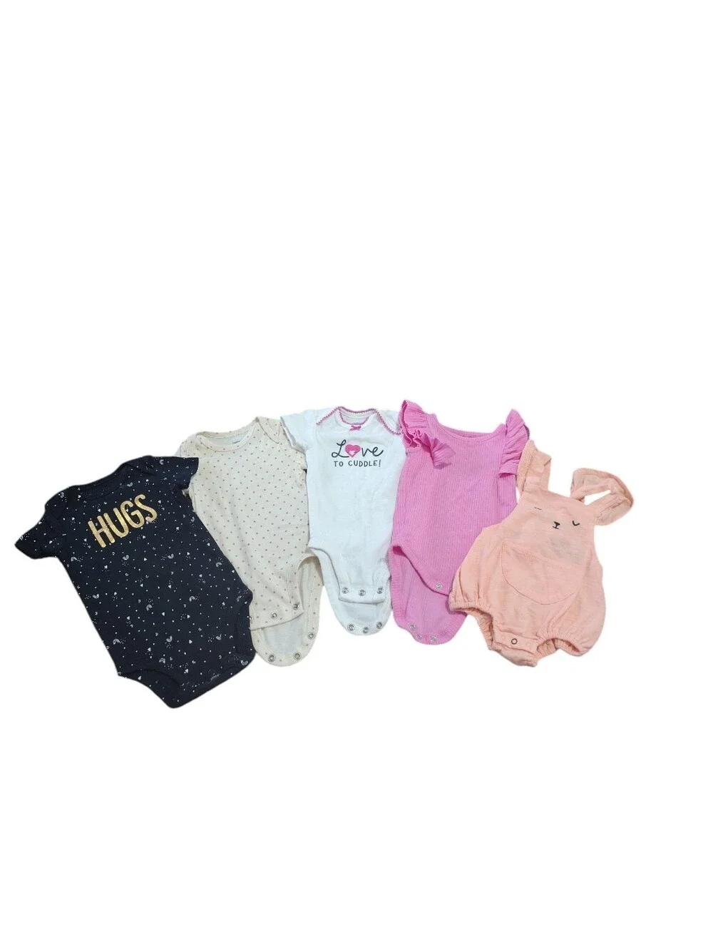 Carter's Cat & Jack Jessica Simpson Baby Girl Bodysuit Romper Bundle 5pc 0-6M